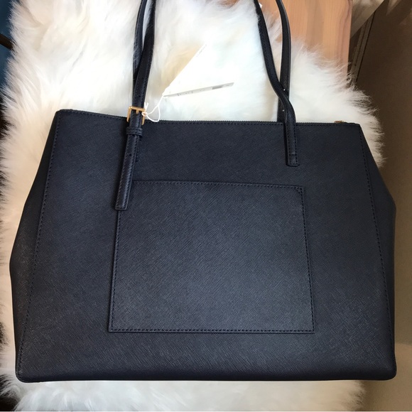🥰 Tory Burch EMERSON LARGE DOUBLE ZIP TOTE Navy - Picture 2 of 14